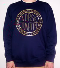 Image 1 of NO RISK NO REWARD - Gold Circle Stencil- Navy Sweatshirt