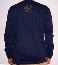 Image 2 of NO RISK NO REWARD - Gold Circle Stencil- Navy Sweatshirt