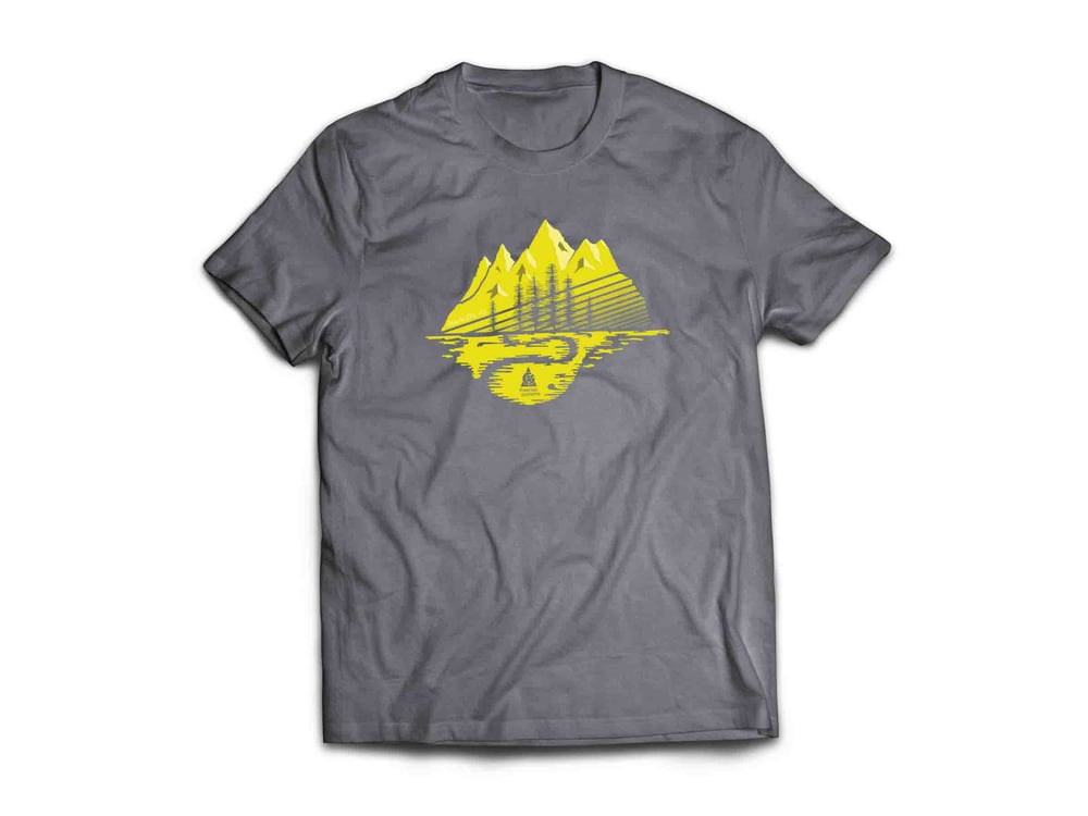 Image of Made in Colorado T-Shirt  Gray/Yellow Mtns