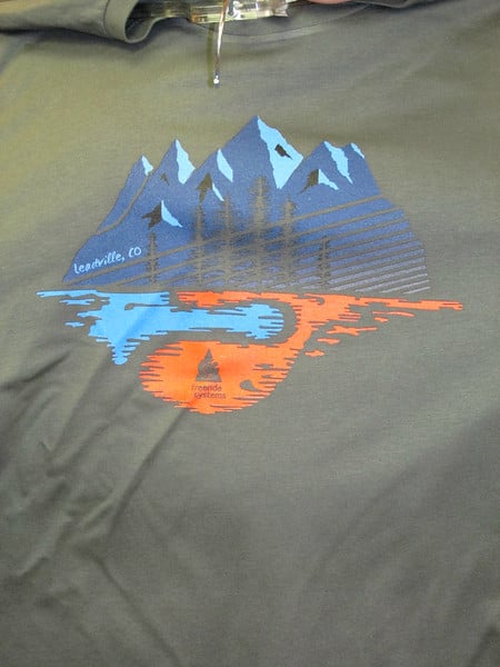 Image of Made in Colorado T-Shirt Silver/Blue/Orng Mtns