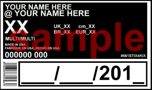 Image of Custom Nike DELUXE Tag Card (w/barcode)