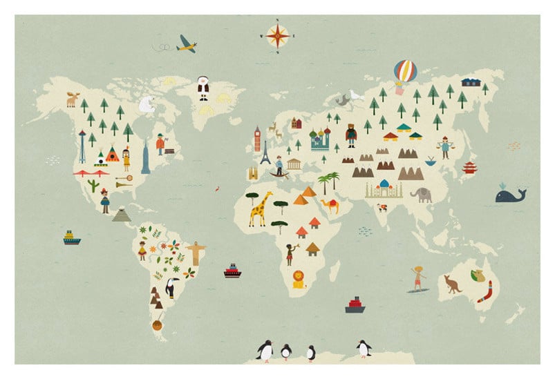 Image of World Map Print
