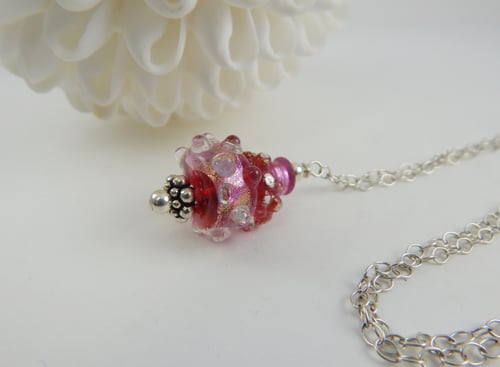 Image of Artisan Glass  • Pendant in Shades of Pink