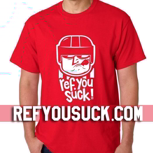 Ref You Suck - hockey referee t-shirt (black, red, or orange)