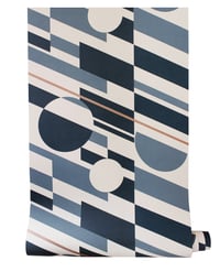 Image 2 of P.L.U.T.O. Wallpaper - Washed Denim & Copper