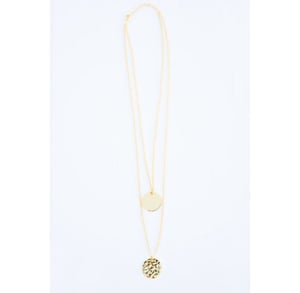 Image of Gold Disc Coin 2 Layer Necklace 