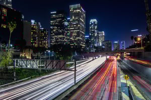 Image of Los Angeles Skyline Light Trails