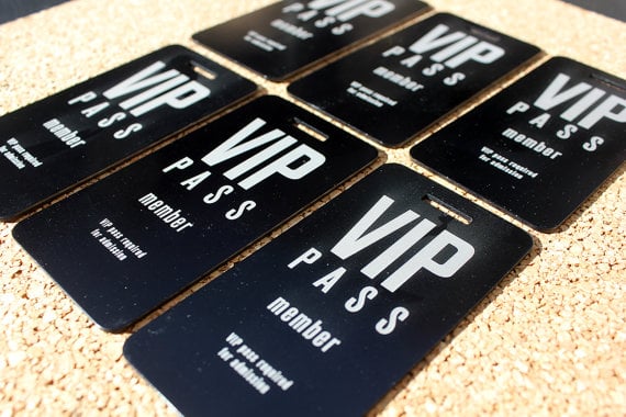 Black Laser Engraved VIP Passes (6pc) / Nanogram