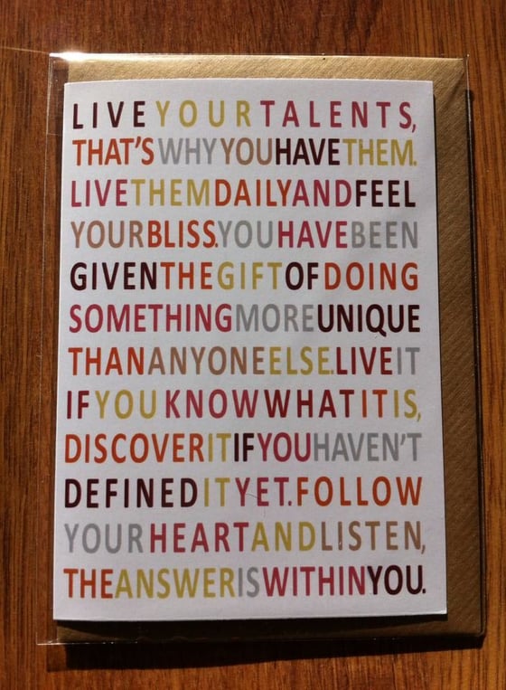 Image of Live Your Talents - Card