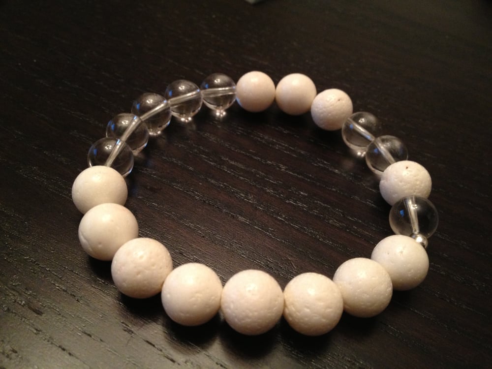 Image of Infinity White Coral & Quartz Crystal