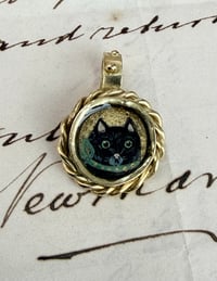 Image 1 of Tiny Lucky Black Cat Pendant 