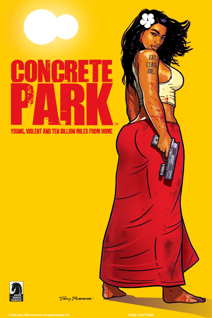 Image of Concrete Park™ "Eat Lead, Die" poster by Tony Puryear - Litho 24"x36" Signed