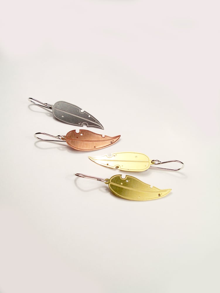 Image of LEAF EARRING: EUCALYPTUS (BRASS)