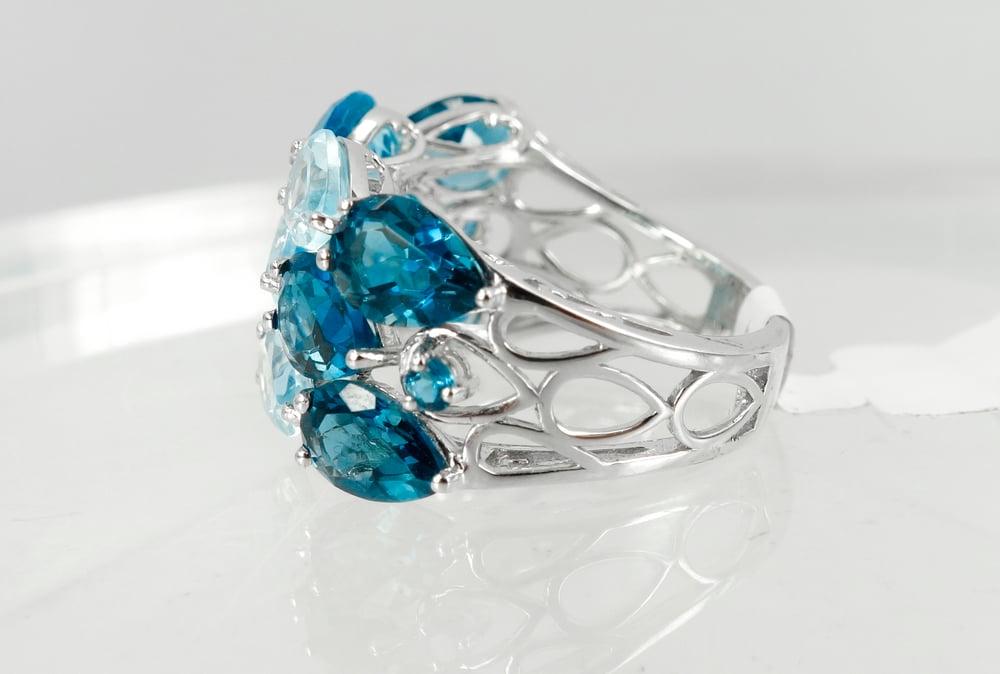 Image of Blue topaz cocktail ring