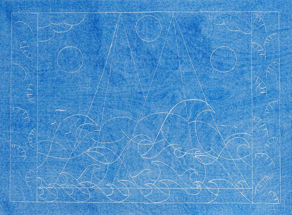 Image of Sea Mountain Sea (blue background variation)