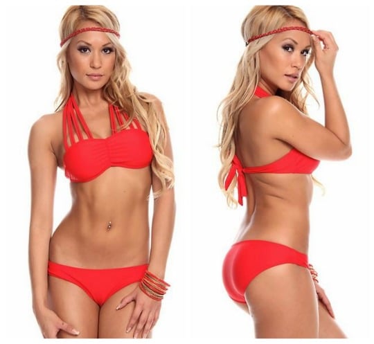 Image of red string bikini 
