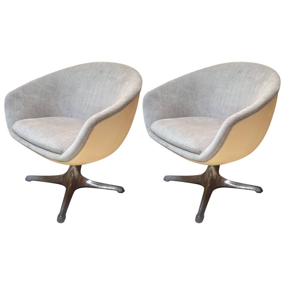 Image of Mid Century 60s Egg Chairs - A Pair