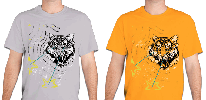 Image of Lazer Cat T-Shirt (Gray or Gold)