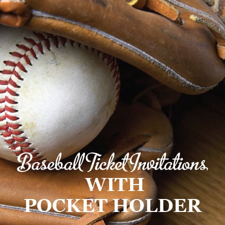 Image of Baseball Ticket Invitations w/Pocket Holder