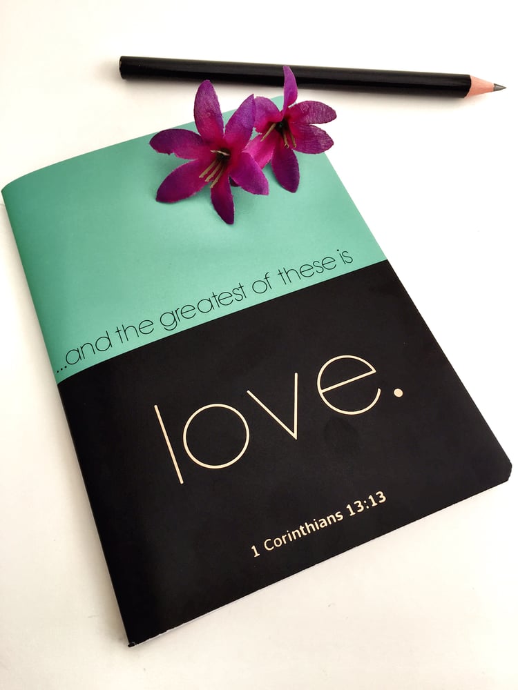 Image of "And the Greatest of These is Love" Journal (Teal/Black)