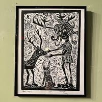Image 1 of “Rain Deer Games” framed 11” x 14” print