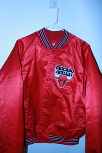 Image of VTG  Chalkline Chicago Bulls Satin Bomber 