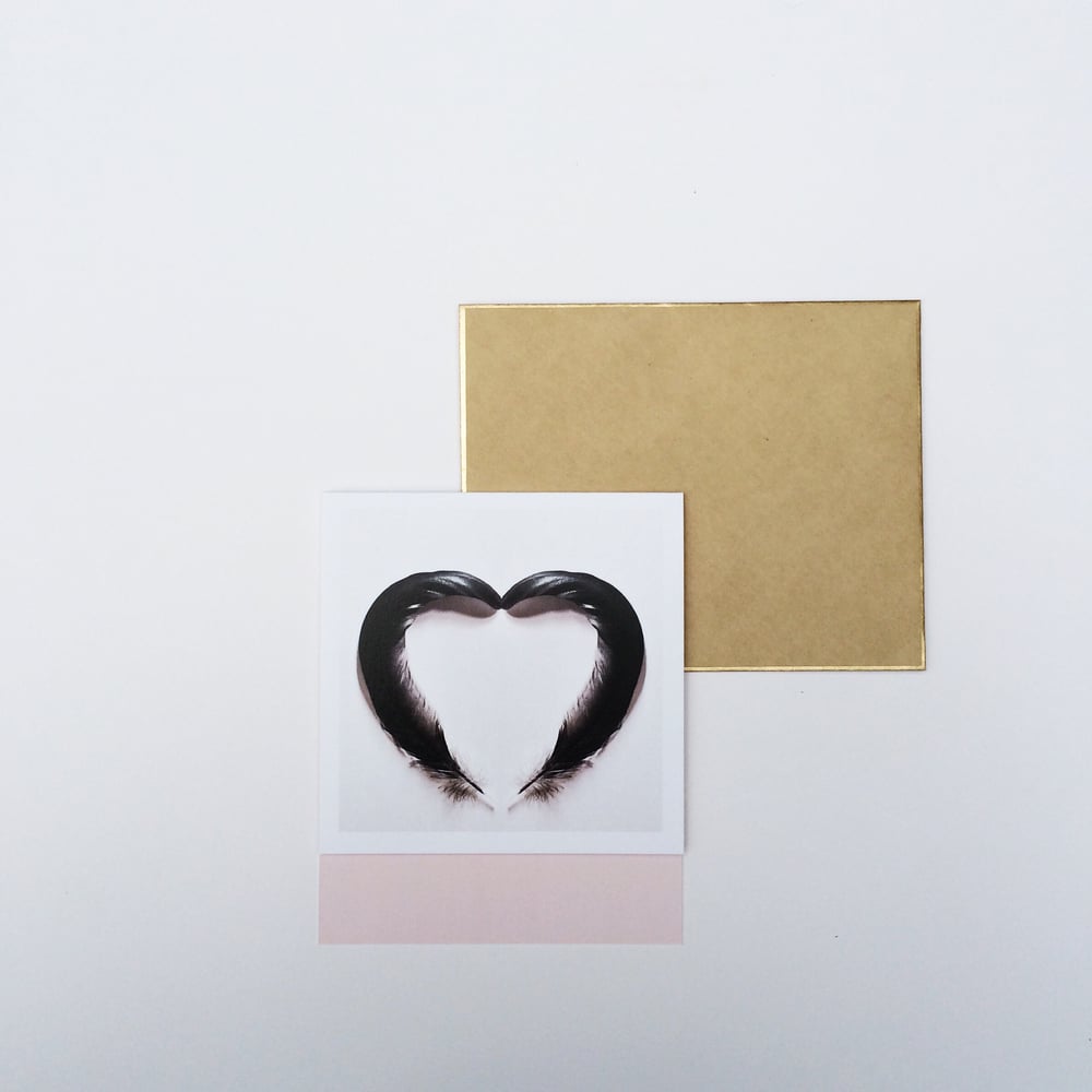 Image of Feather heart gift card