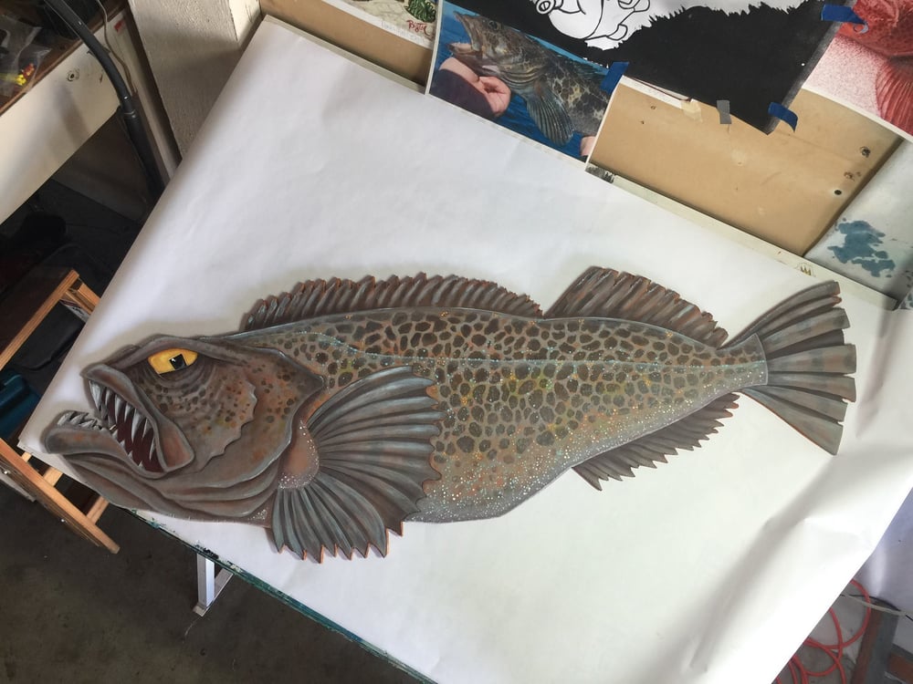 Image of Original"Big Lingcod" cutout