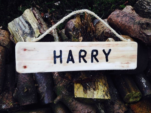 Image of Rustic wooden sign - names 