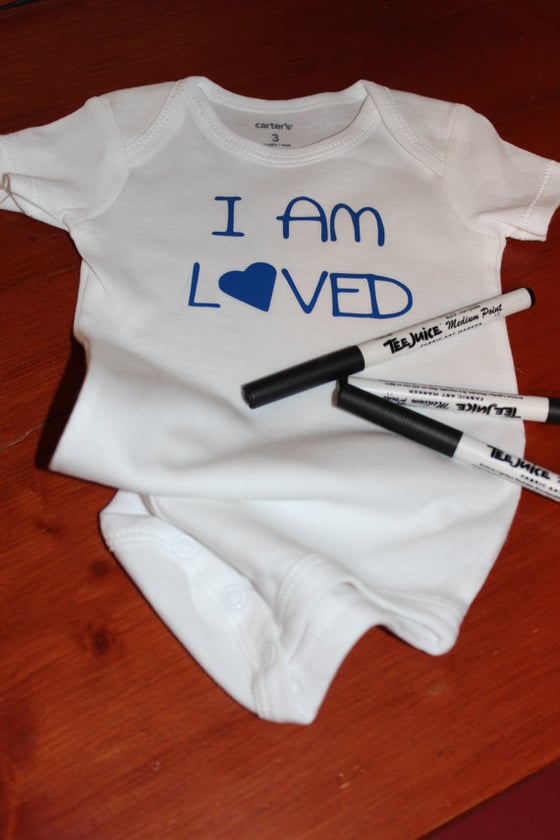 Image of I Am Loved Baby Onepiece Bodysuit - Perfect for Shower Guestbook!