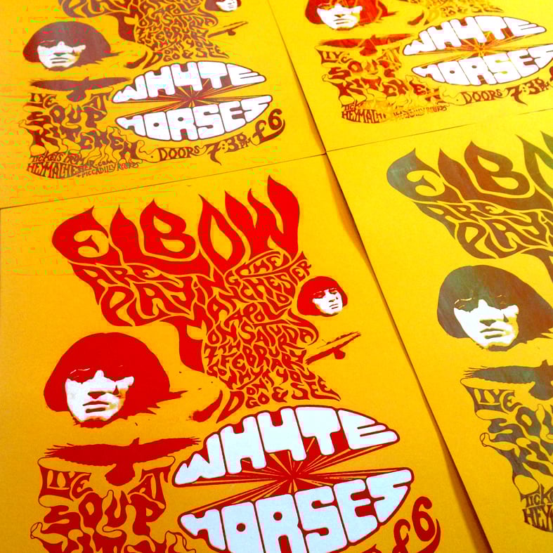 Image of WHYTE HORSES 'ELBOW' POSTER SOUP KITCHEN GIG 