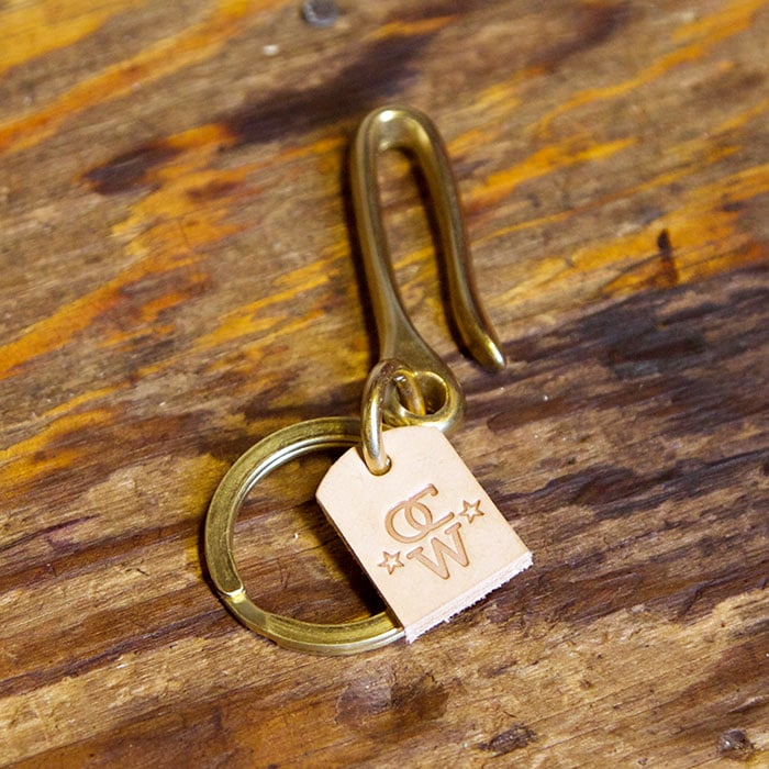 Image of Solid Brass Keychain Hook with Solid Brass Keyring