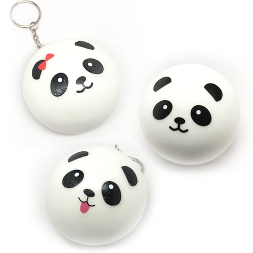 Image of Squishy Panda Bun with keyring