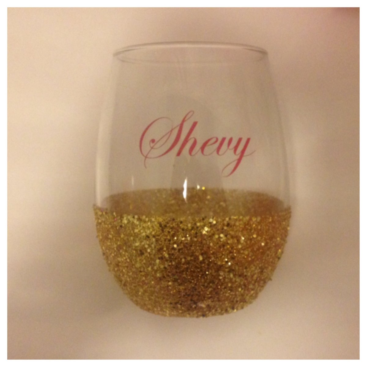 Stemless glitter bottom glass – Unbreakable Memories