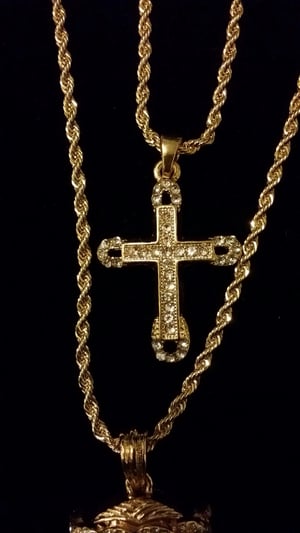 Image of Cross/Jesus piece rope chain