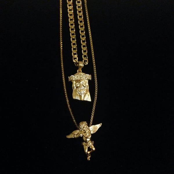Image of Jesus piece /angel on link/box chain
