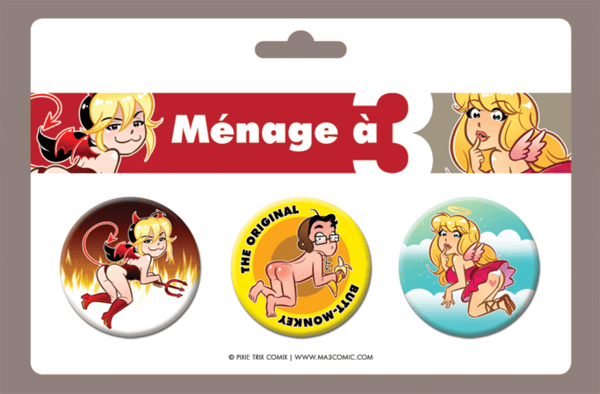 Image of Menage a 3 - buttons set