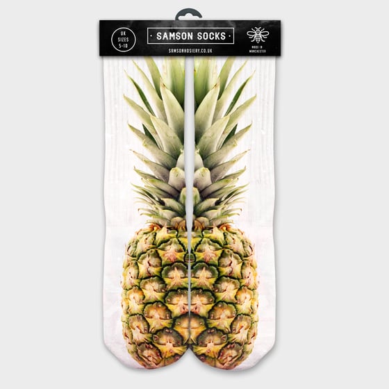 Image of SAMSON® Hand Printed 3D Pineapple Fruit Socks Street Fashion