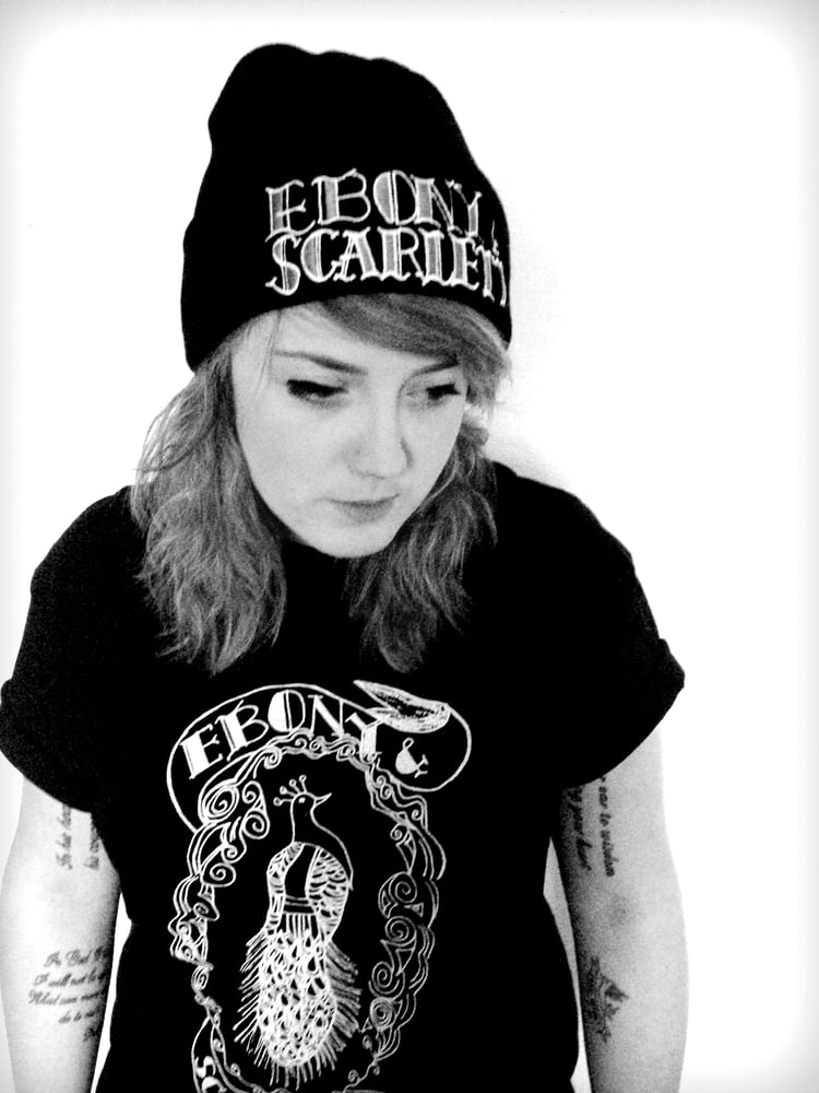Image of Ebony & Scarlett Script Beanie (Black)