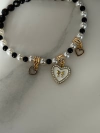 Image 5 of Wild Blooms Black, Cream, and Gold Tumbler Bracelet Stack