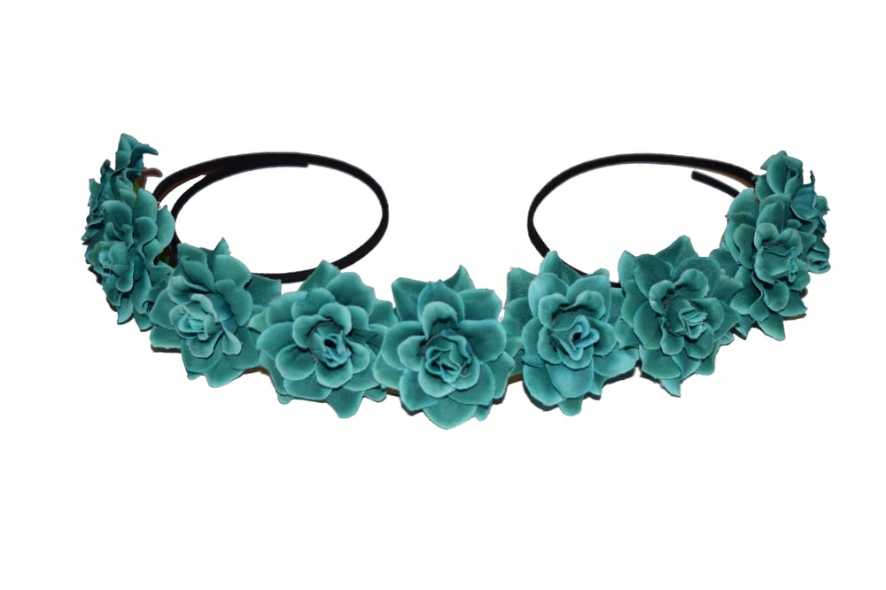 Image of Teal Flower Crown