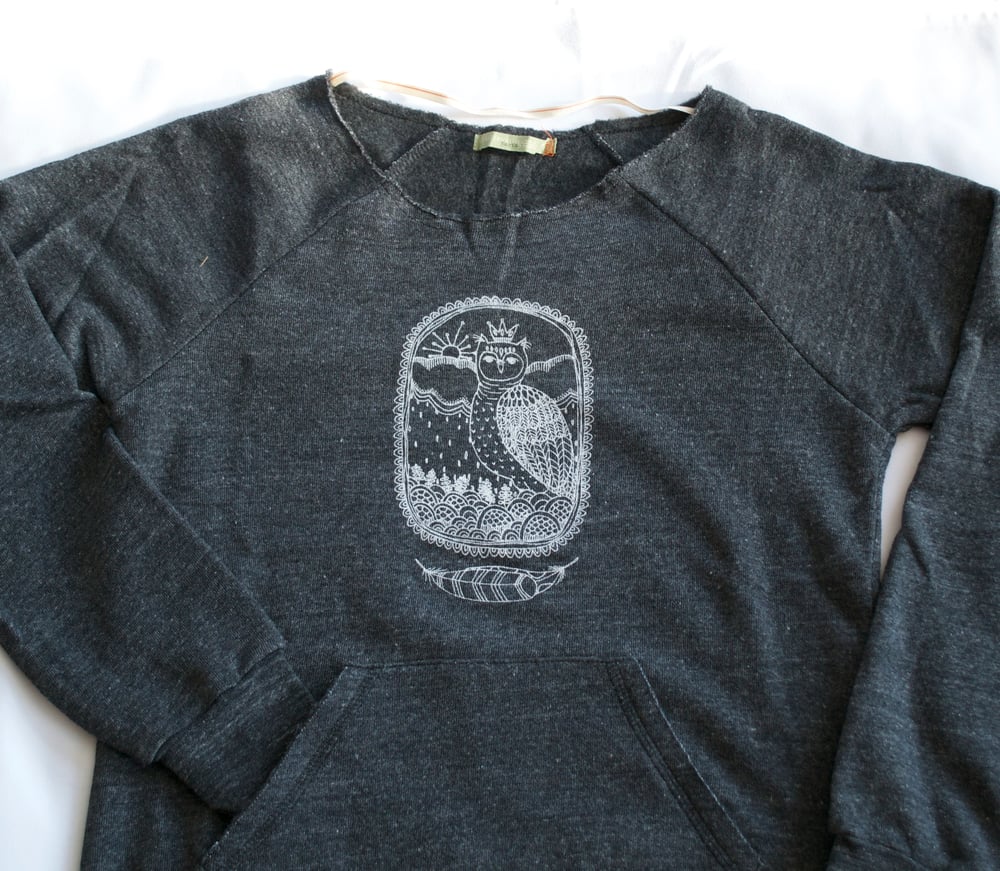 Image of +Little Owl King+ Eco Sweatshirt- Charcoal