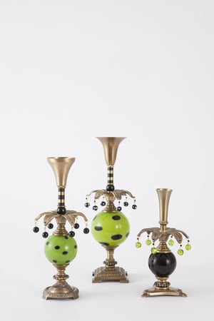 Jester 3, 4, 5 Candlesticks - harlequin light