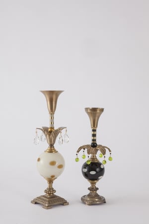 Jester 6, 7 Candlesticks - harlequin light