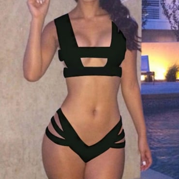 Image of Solid Two-piece Bikini 