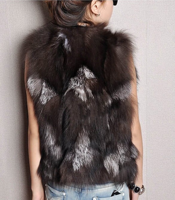 Image of Leopard Fox Fur Vest 