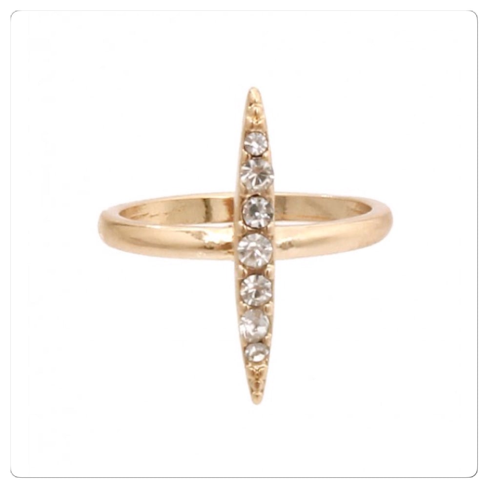 Image of Vertical Crystal Midi Ring