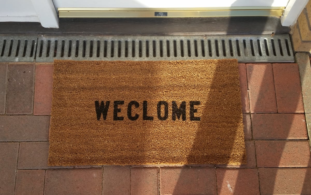 Stencilled Coir Door Mat 70 X 40 Weclome Internal Coconut Mat