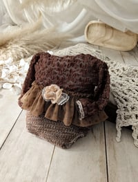 Image 1 of Photo prop | Sitter girls bodysuit for photoshoot | Lara | brown | 9-12 months