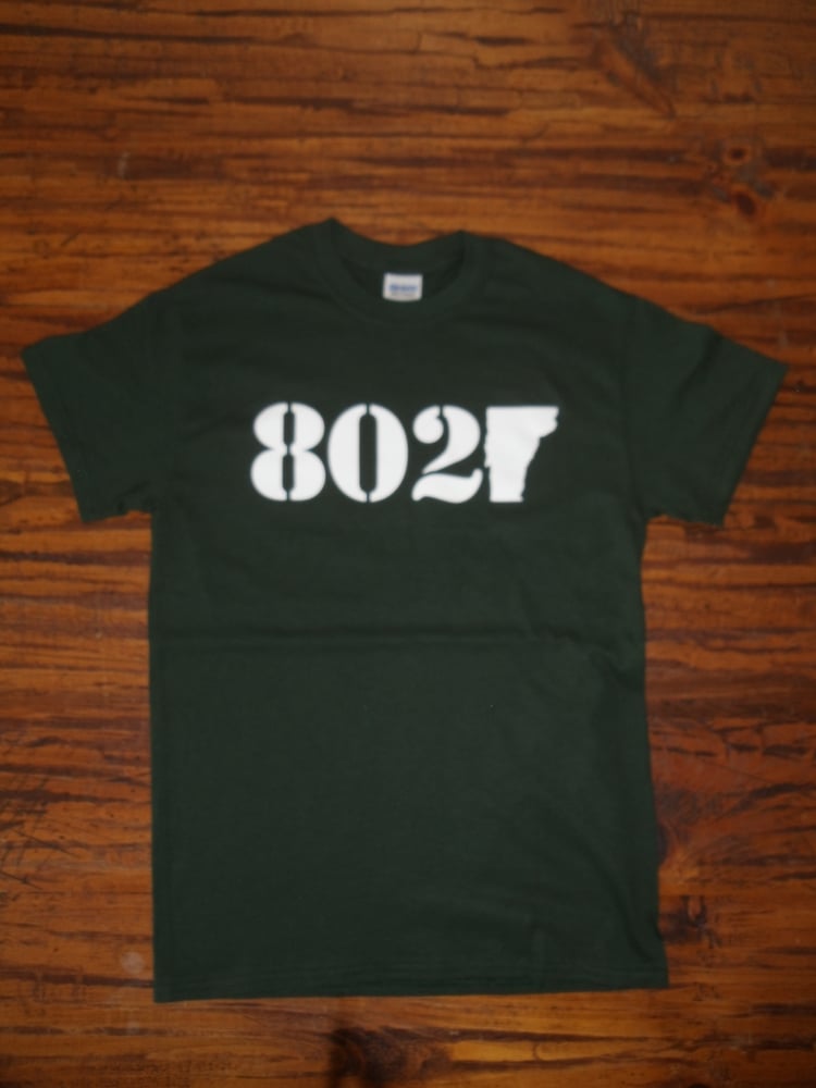 Image of 802 Vermont Classic T-Shirt - White on Forest Green - Toddler, Kids Youth & Adult (Men's & Women's)